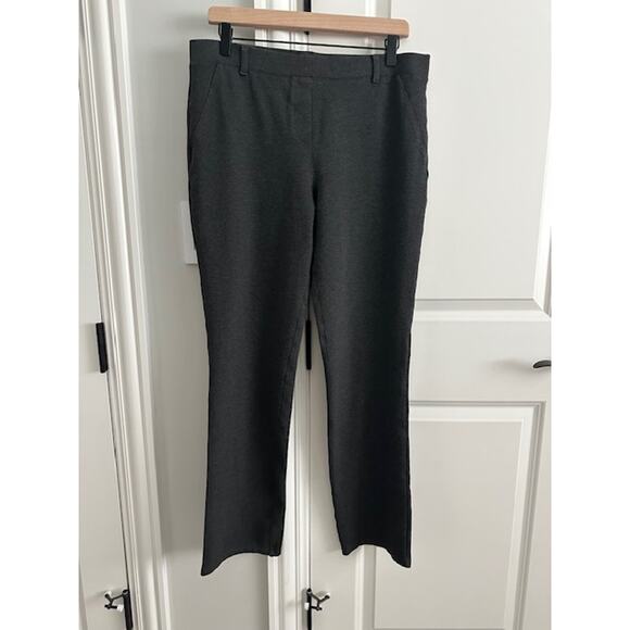 Quince Ultra-Stretch Ponte Straight Leg Pants Charcoal Large Tall 30" Inseam - Picture 3 of 11